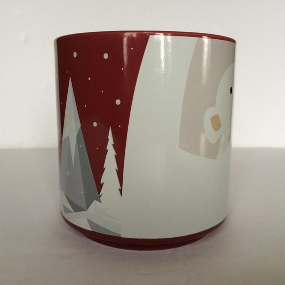 Tim Hortons 2019 White Polar Bear Coffee Mug Red Snowflakes Ceramic Collectible - Picture 4 of 9